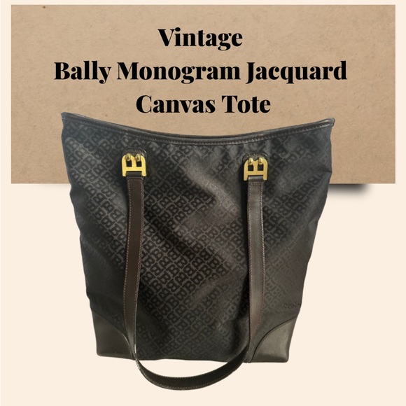 Bally Handbags - Vintage Bally Monogram Jacquard Canvas Tote
